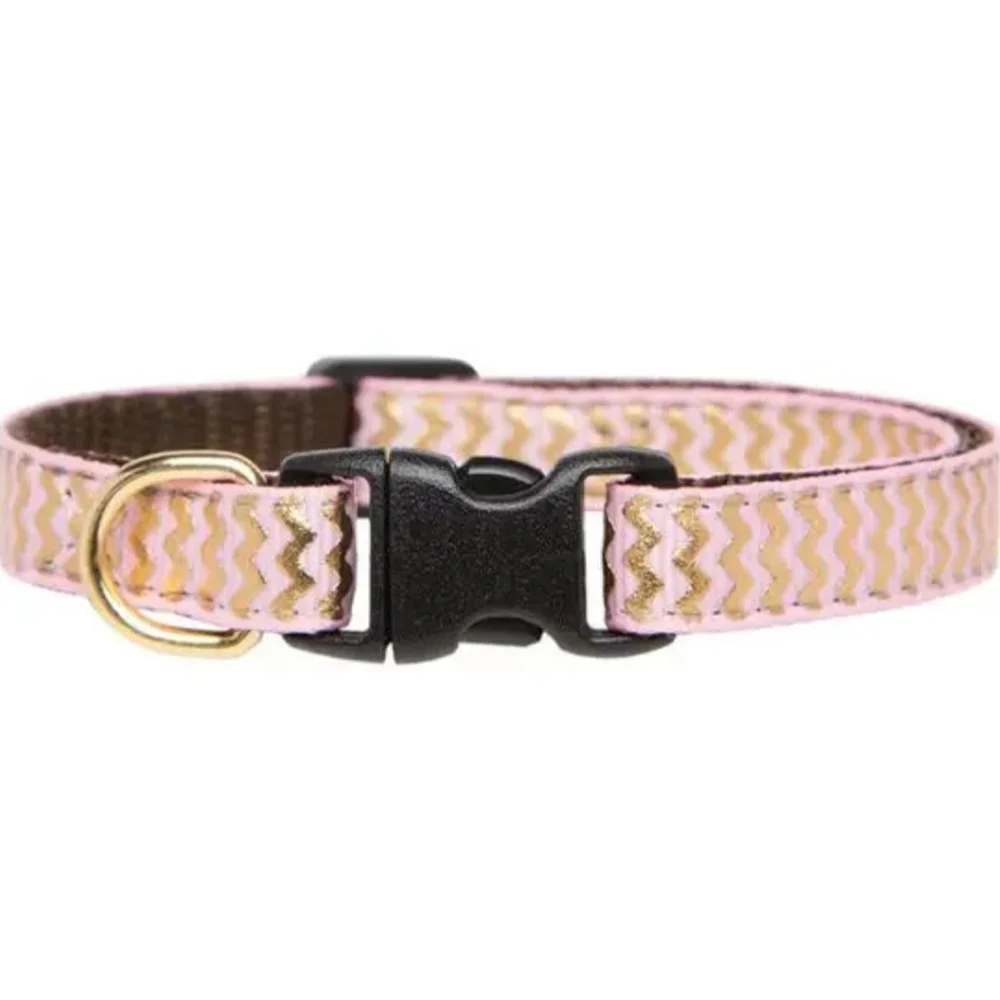 Pink and Gold Zigzag Cat Collar NWT